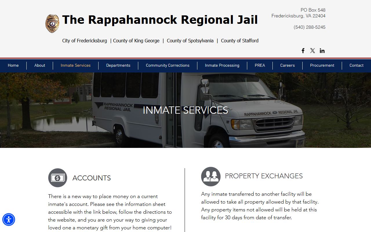 King George County inmate records services at Rappahannock Regional Jail